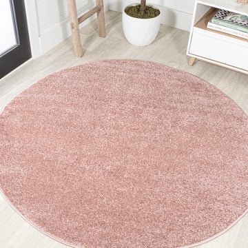 Haze Solid Low-pile Area Rug Pink